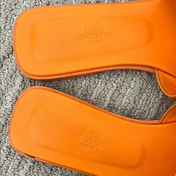 Hermes Bright Orange Sandals